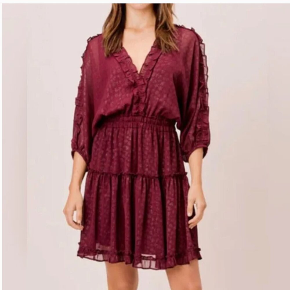 Lovestitch Burgundy Ruffle Dress